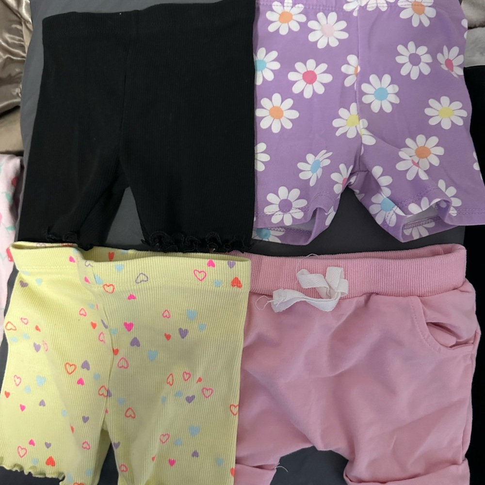 Garanimals Black, Purple, Yellow, and Pink Kids Shorts Set